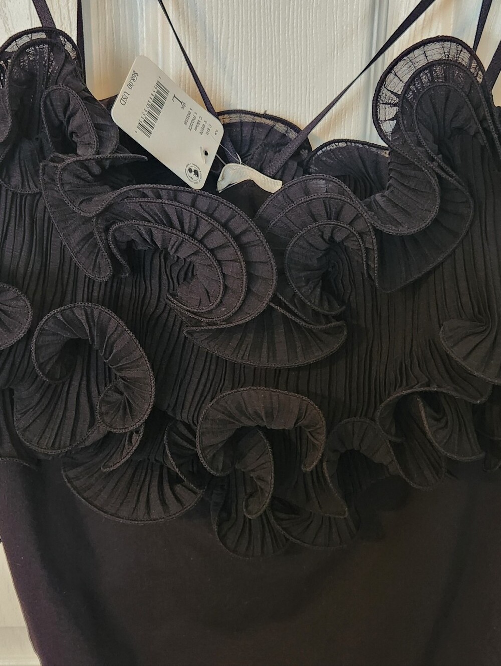 Intimately Free People Ruffled Black One-Piece Bodysuit - Picture 3 of 7